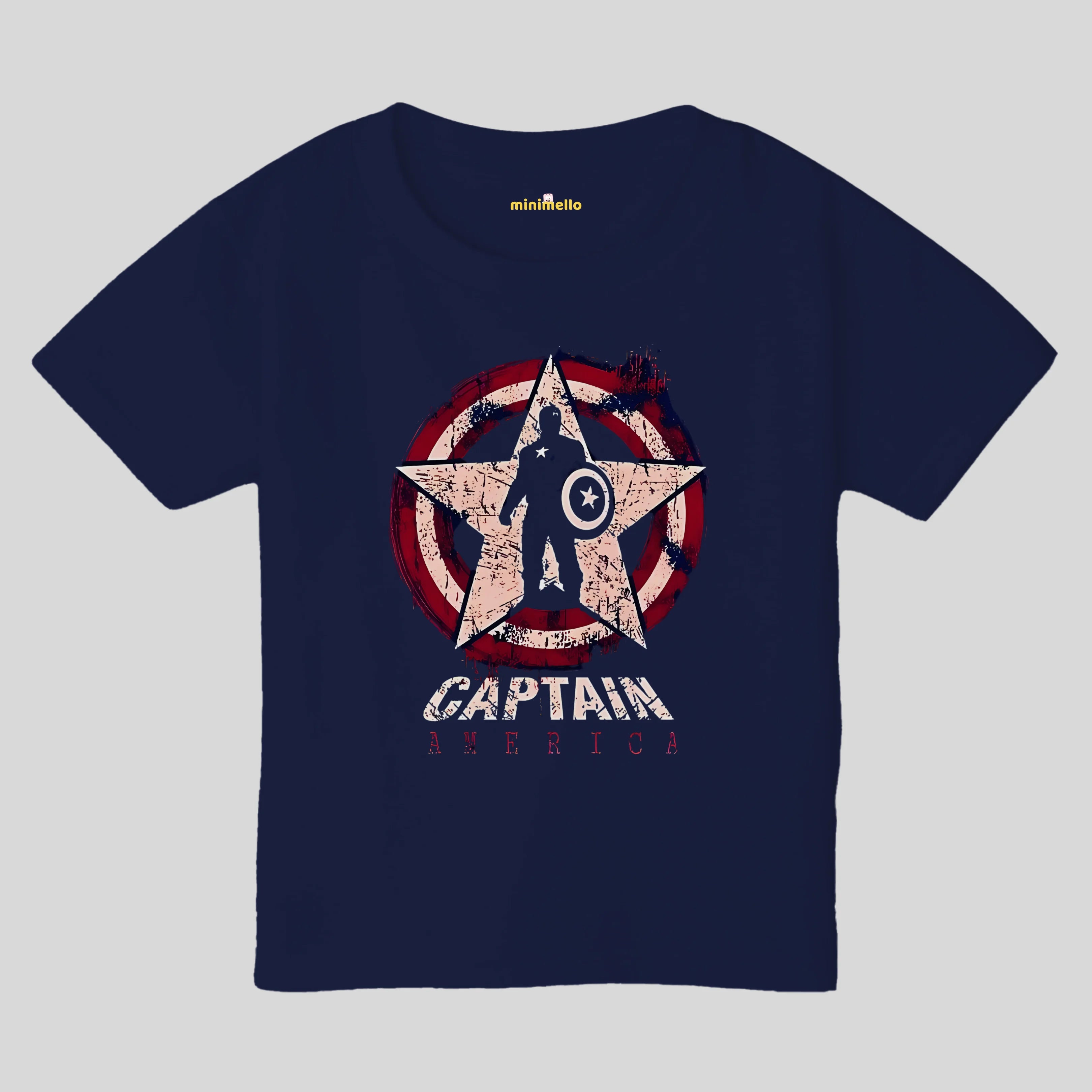 Captain America Star Shield Grunge Kids T-Shirt - Minimello